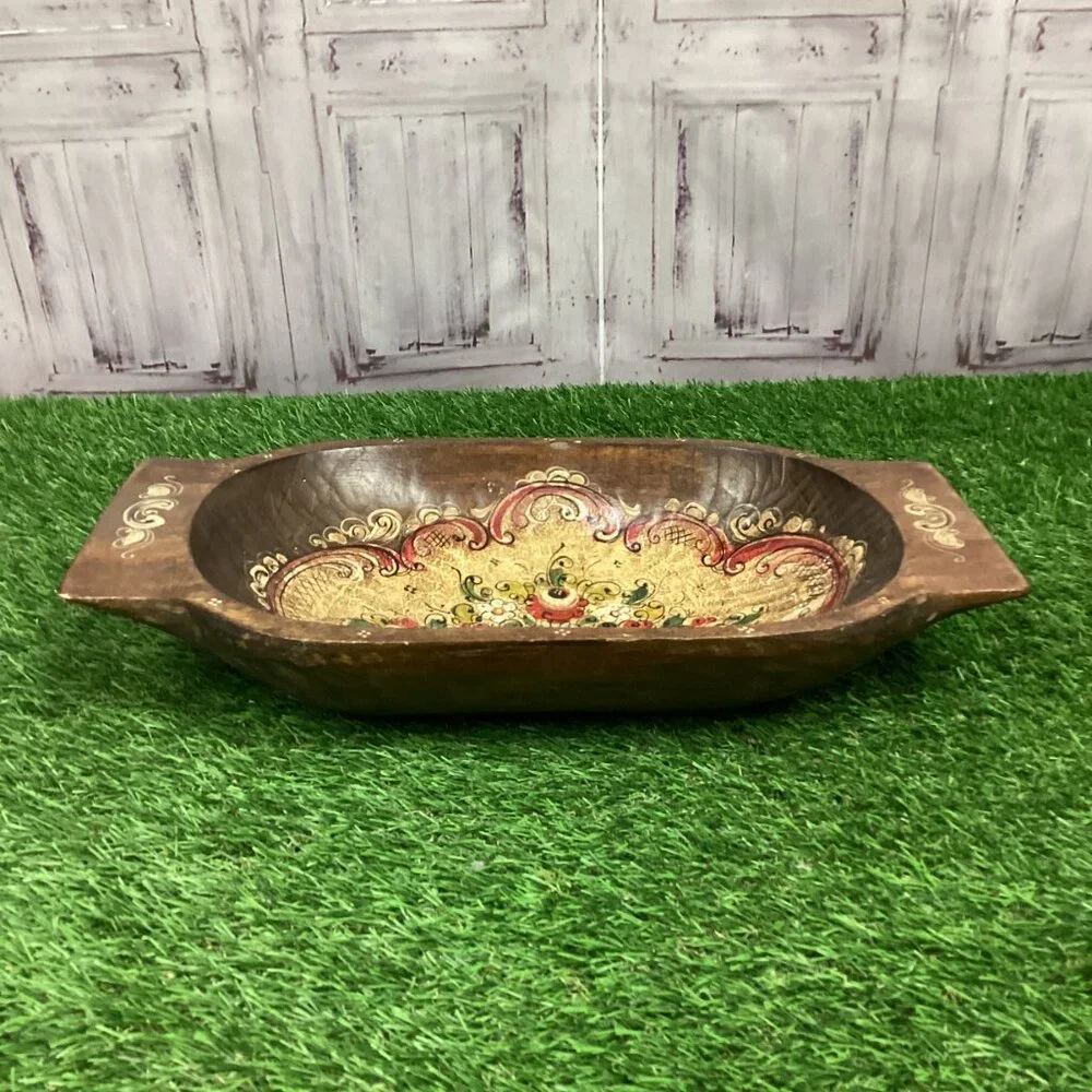Vintage Mexican Bowl Serving Tray Book Hand Painted